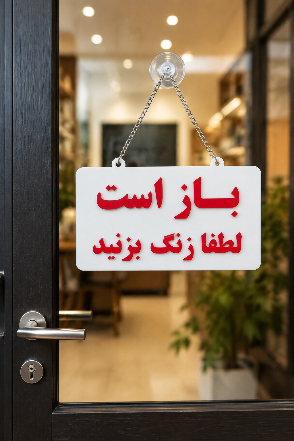 تابلوی باز است لطفا زنگ بزنید | پلکسی گلاس